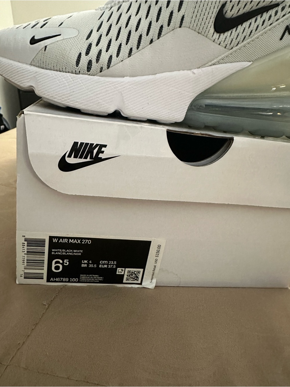 Nike Air Max 270 Women’s Sneakers - White/Black/Grey